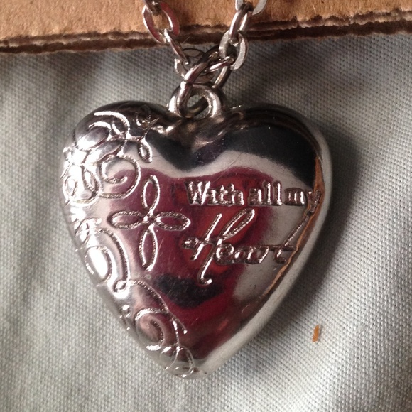 Jewelry - 3/$15 Silver Bible Heart Layered Necklace w/ Bows